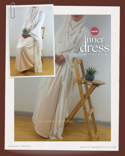 Long Satin Silk Sleeveless Inner Dress/ Slip