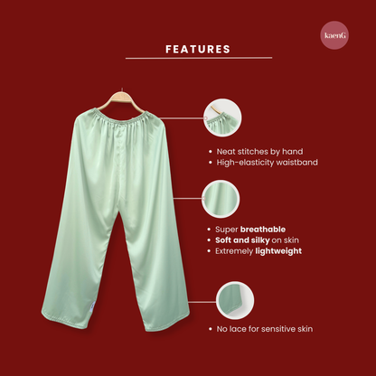 SPECIAL ED.: [PANT SET] MINTY GREEN Lightweight Satin Inners