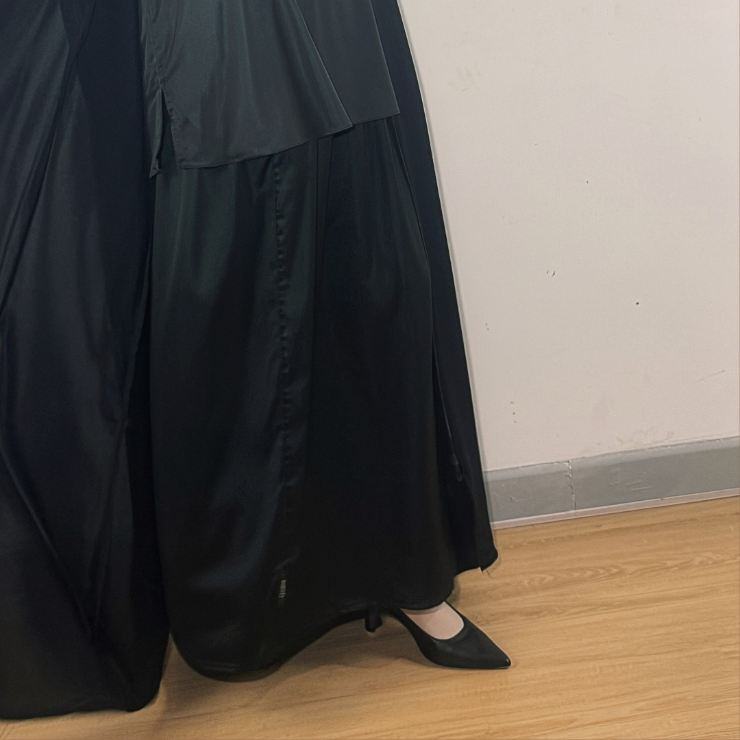 [SKIRT SET] BLACK Lightweight Satin Inners