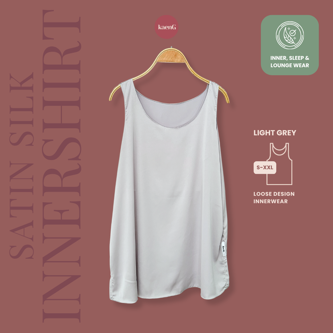[SKIRT SET] LIGHT GREY Lightweight Satin Inners
