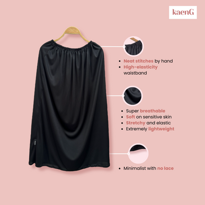 BLACK Stretchable Standard Jersey Inner Skirts