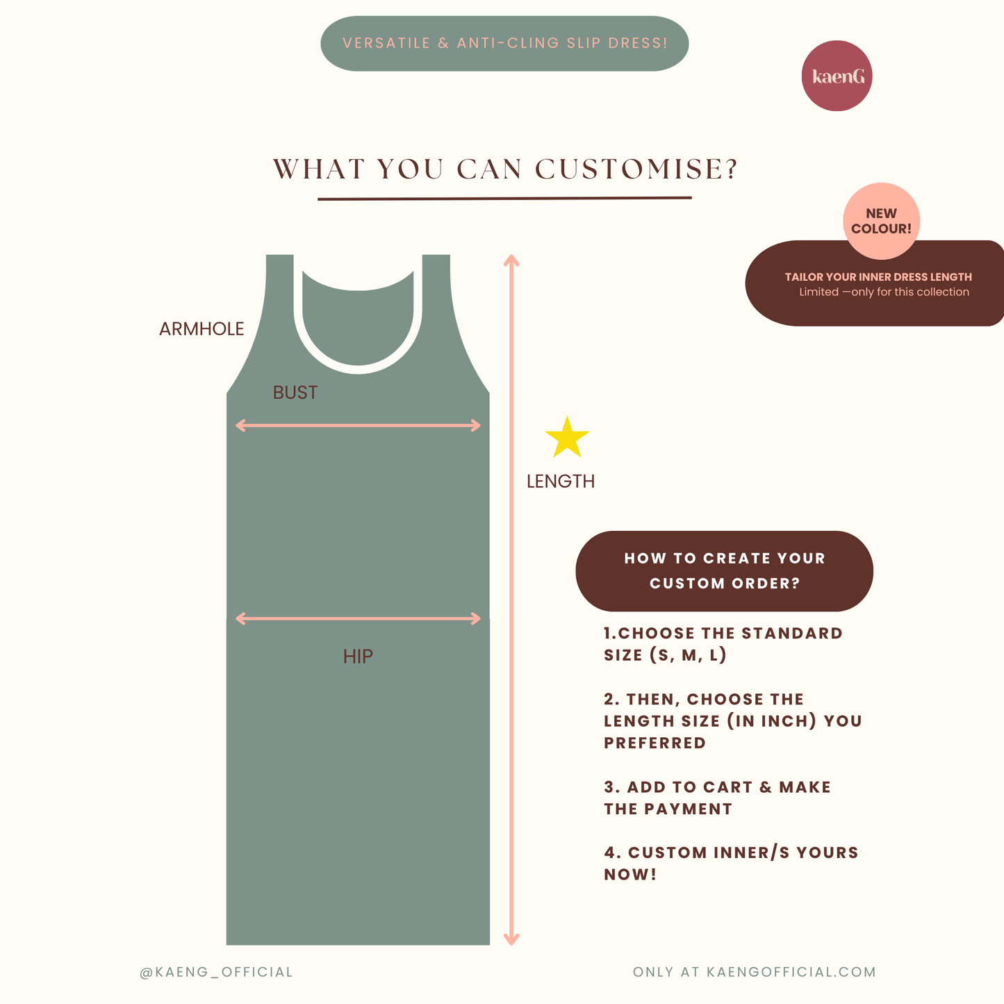 Long Satin Silk Sleeveless Inner Dress/ Slip - 03 Batch Release