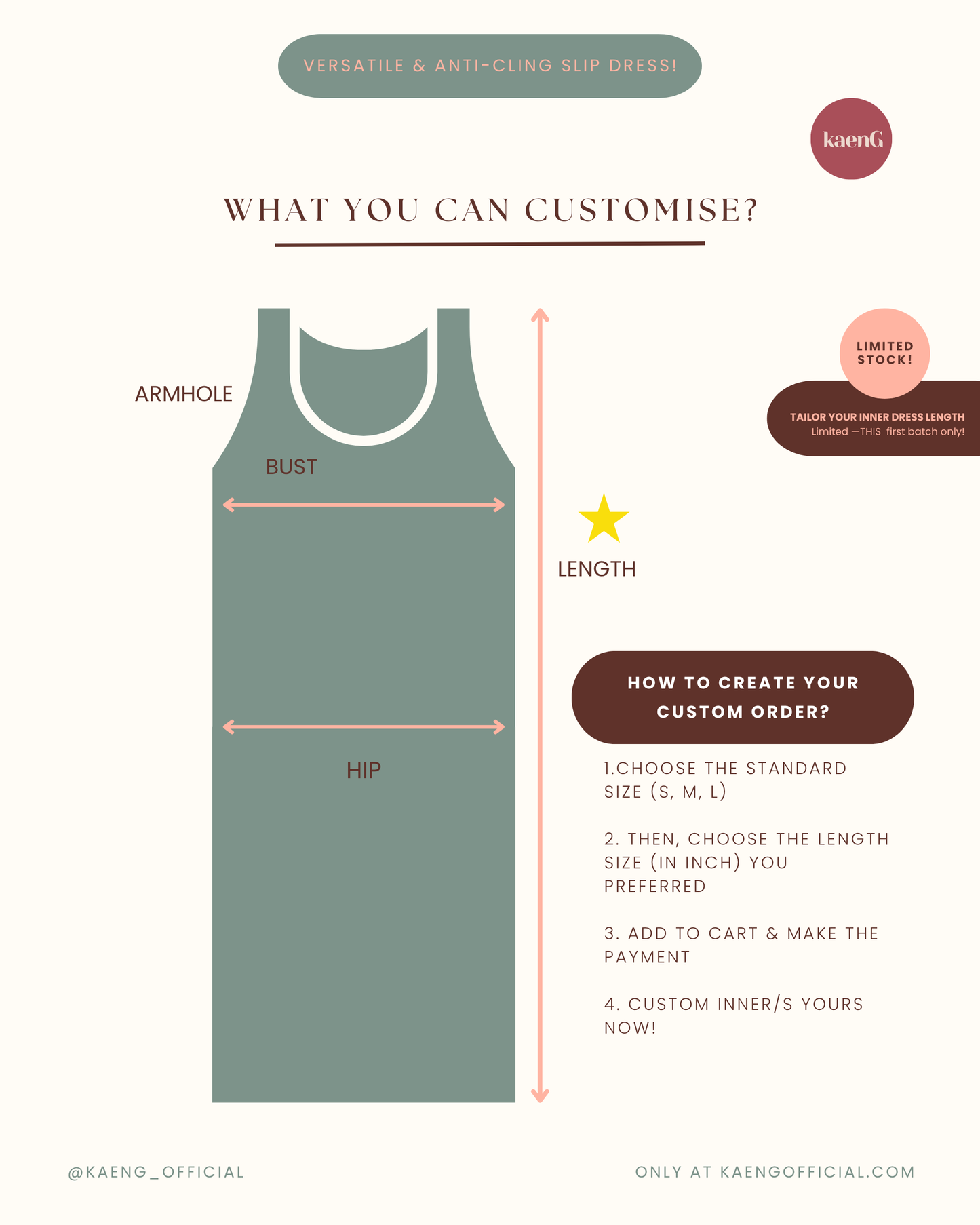 Long Satin Silk Sleeveless Inner Dress/ Slip