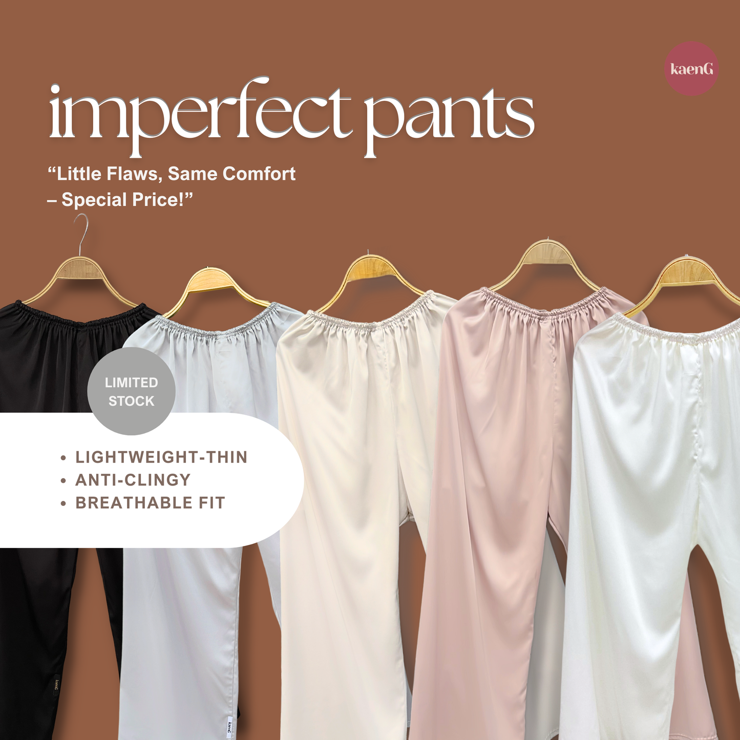 [IMPERFECT LIMITED] Loose Satin Silk Inner PANT