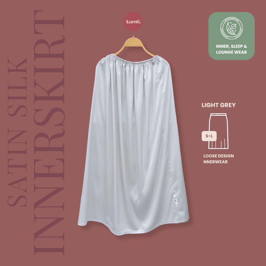 [SKIRT SET] LIGHT GREY Lightweight Satin Inners