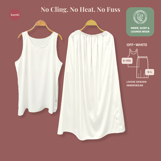 [SKIRT SET] OFF-WHITE Lightweight Satin Inners