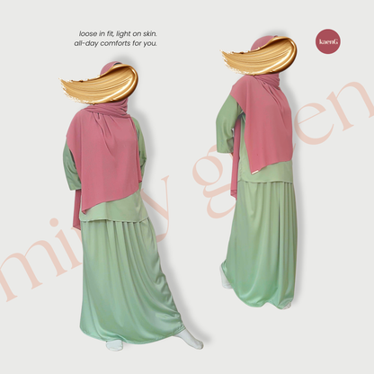 SPECIAL ED.: [SKIRT SET] MINTY GREEN Lightweight Satin Inners