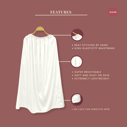 [SKIRT SET] OFF-WHITE Lightweight Satin Inners