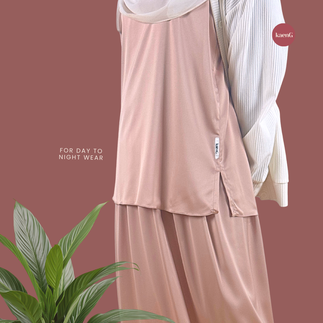 [SKIRT SET] ROSEGOLD Lightweight Satin Inners