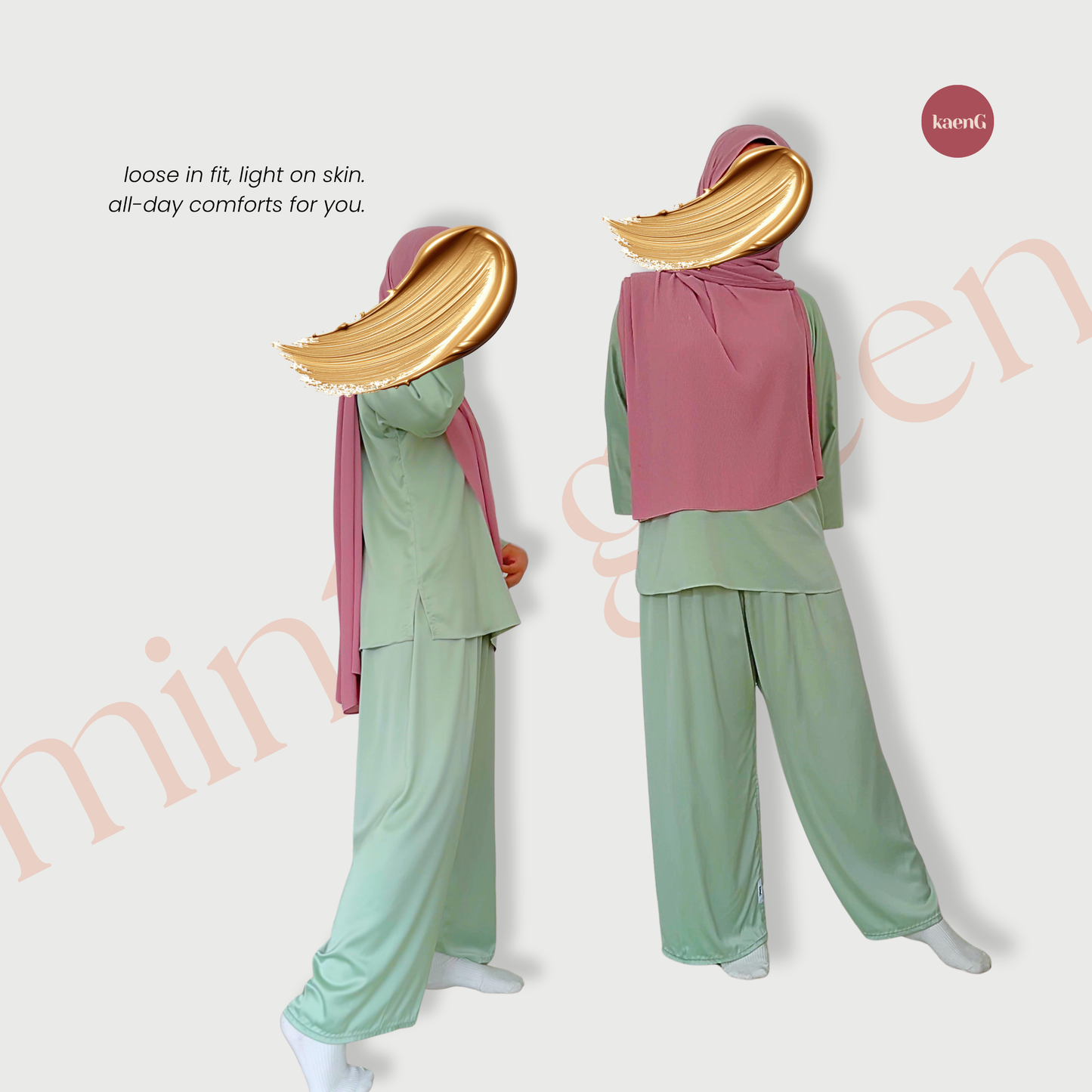 SPECIAL ED.: [PANT SET] MINTY GREEN Lightweight Satin Inners