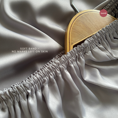 LIGHT GREY Loose-Fit Satin Silk Inner Pants