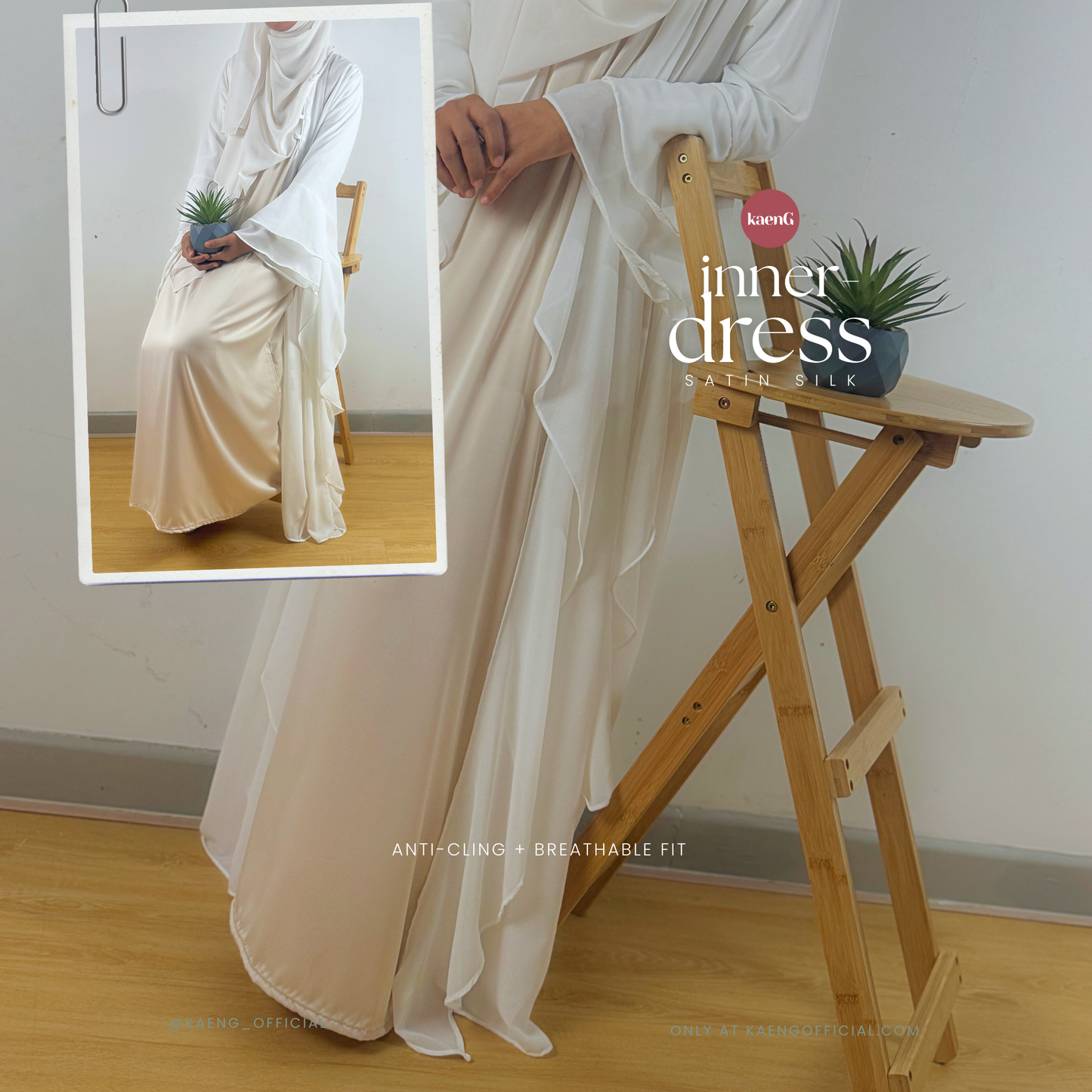 Long Satin Silk Sleeveless Inner Dress/ Slip