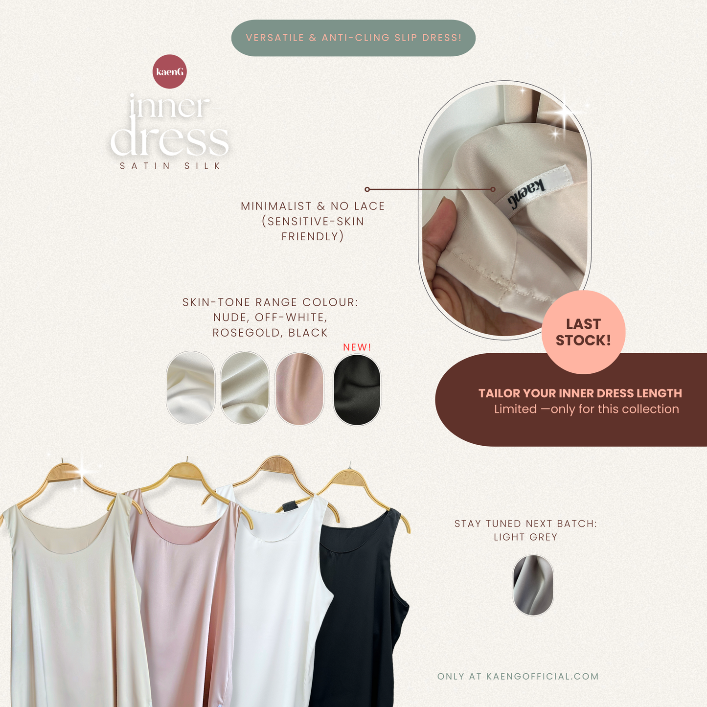 Long Satin Silk Sleeveless Inner Dress/ Slip