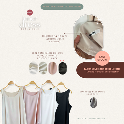 Long Satin Silk Sleeveless Inner Dress/ Slip