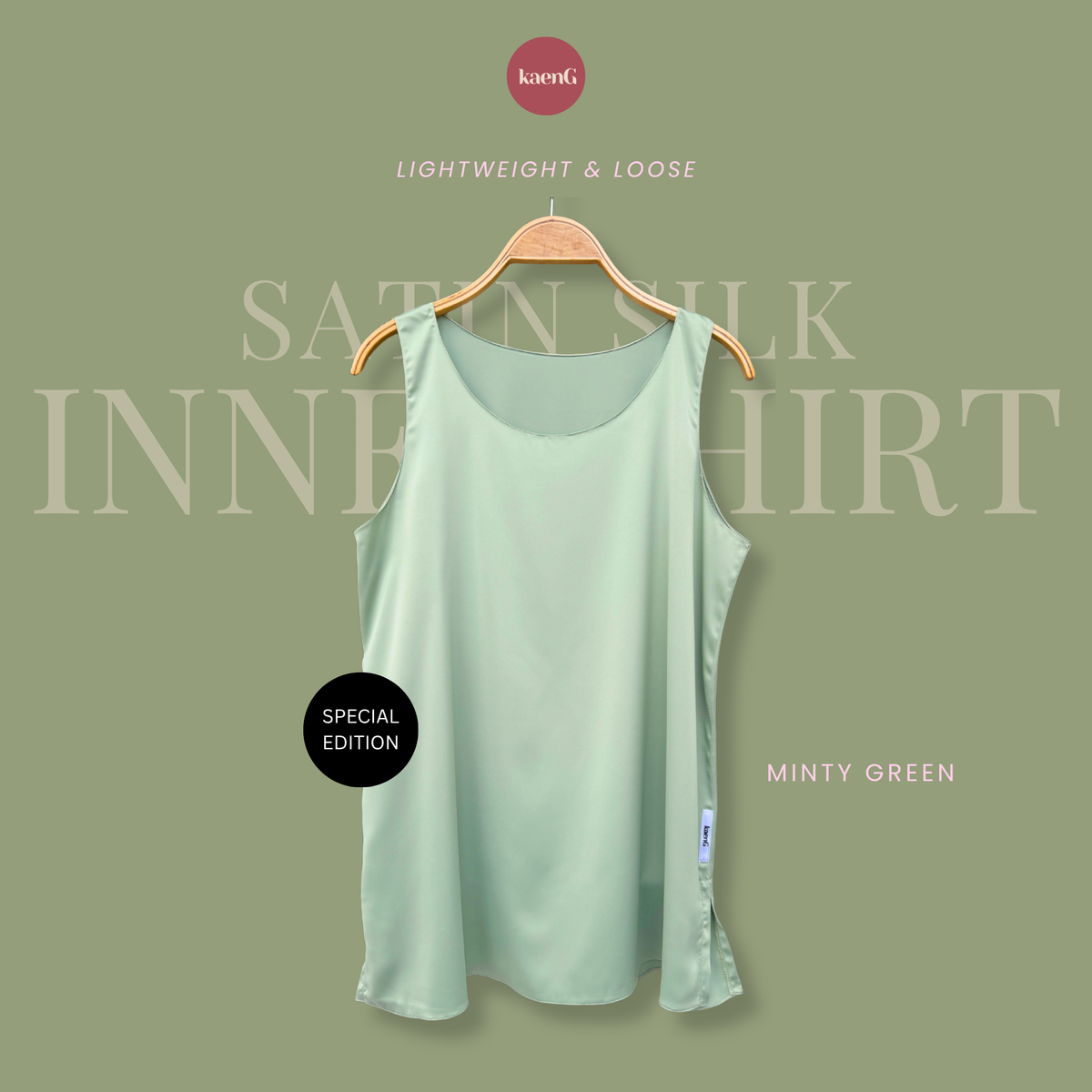 SPECIAL ED.: [PANT SET] MINTY GREEN Lightweight Satin Inners