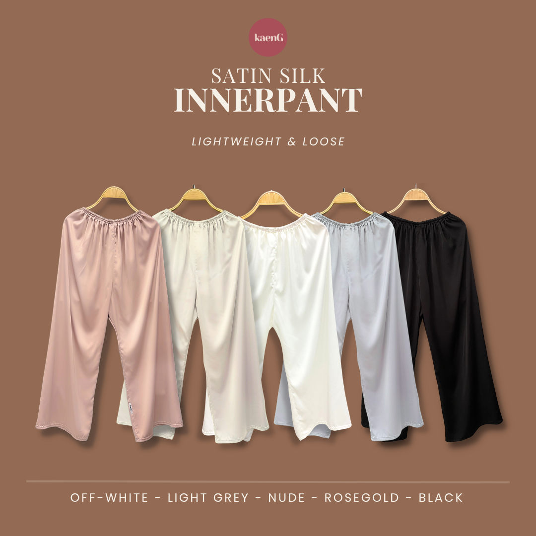 ROSEGOLD Loose-Fit Satin Silk Inner Pants