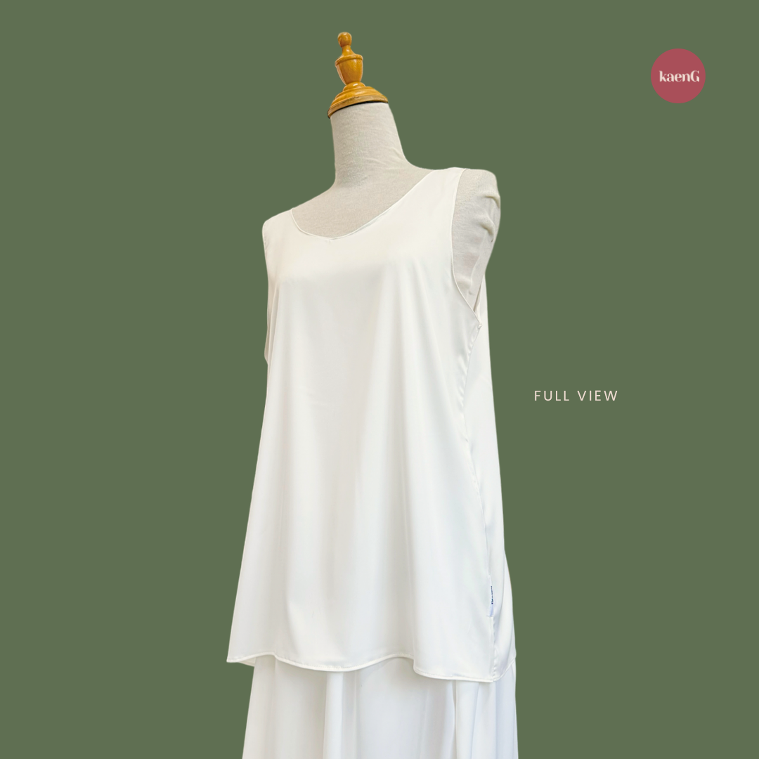 OFF-WHITE Ultra-lightweight Satin Silk Sleeveless Inner Shirt