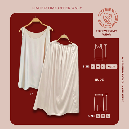[SKIRT SET] NUDE Lightweight Satin Inners